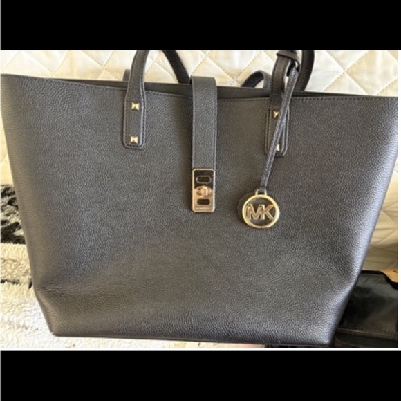 Michael Kors Black Leather Tote - Picture 1 of 4